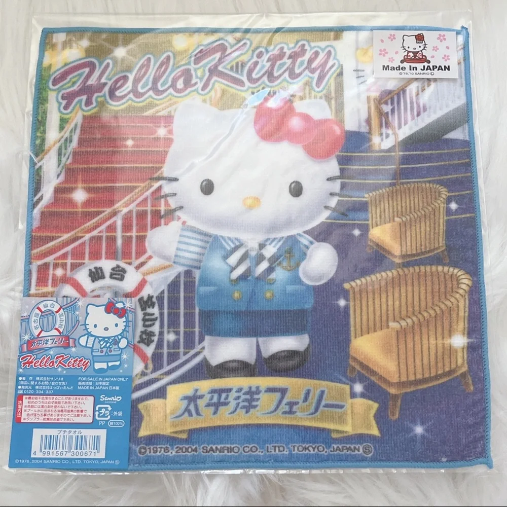 NEW Hello Hello Kitty Mini Hand Towel Sanrio Japan 2001 Gotochi Taiheiyo